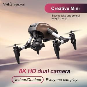 4DRC 미니 드론 전문 8K HD 듀얼 카메라 FPV WIFI 광학 흐름 현지화 고도 유지 쿼드콥터 선물 장난감 V42