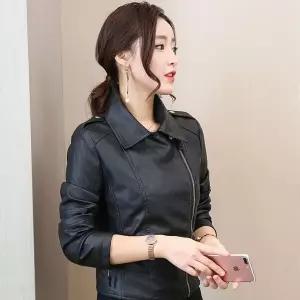 가죽 디자인 블랙 자켓 캐주얼 지퍼 가죽자켓 여성용자