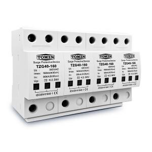 TOMZN AC SPD 4P 120KA 서지 보호 장치 385V 고전류 Din 레일 T2