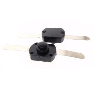 10피스 1712-CC ON OFF 검정색 손전등 제어 스위치 2 핀 테이블 조명 더 긴 피트 병렬 중앙 버튼 17x12mm