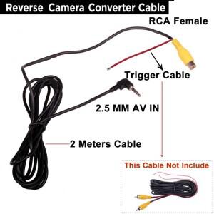 RCA 2.5mm AV IN 변환기 케이블 자동차 후면보기 역방향 주차 카메라 DVR GPS 태블릿 지원