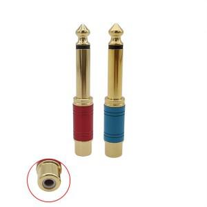 RCA 6.35mm 모노 수 암 잭 스피커 어댑터 변환기 커넥터 오디오