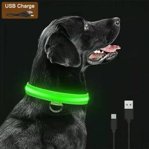 3가지 모드 개 빛나는 충전 칼라 Led Usb 고양이 목걸이 분리형 야간 글로우 손실 방지 애완 동물 액세서리