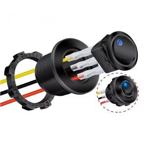 20mm 원형 로커 토글 스위치 쉘 하우징 12V LED ON OFF 자동차 트럭 골프 카트 대시 패널 파란색 빨간색 녹