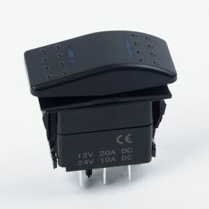 1X 로커 스위치 7Pin DPDT ON-OFF-ON 2 LED 자동차 트럭 해양 범용 12/24V 인테리어 제어 액세서리