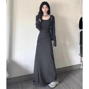 원픽 여성 가을 프리미엄 롱스커트풍 원피스 슬림핏 A라인 스커트