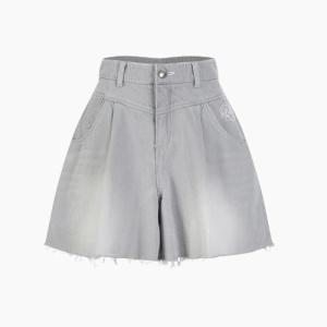 [에고이스트] [BLUE LABEL] 턱 플레어 자수 데님 숏츠 ES2ODQ02