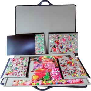 Jigthings Jigsort 1500 최대 35.5인치 x 25.5인치 퍼즐을 위한 캐리 케이스가 있는 Jigsaw 보드 대부분의