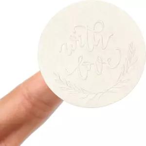 FYSUIMU 100Pcs 웨딩 스티커 엠보싱 봉투 씰 러브 셀프 접착 라벨 인사말 카드 초대 파티 선호 장식용