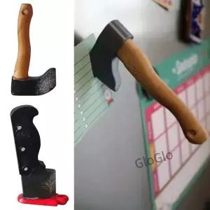 칼 냉장고 스티커 3D 도끼 참신 홈 장식 선물 철 표면을위한 눈길을 끄는