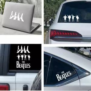 03 in 1 5.5 Be@tles Decal 애비 로드 밴드 스티커 자동차 창문 범퍼 벽 노트북 스케이트보드 트럭 흰색