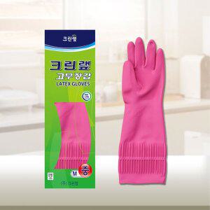 [크린랩] 고무장갑 중 10개 분홍 주방 식품 김장 다용도