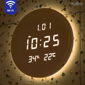 플라이토 3세대 루나 원형 온습도 와이파이 백라이트 LED 벽시계 29.5cm