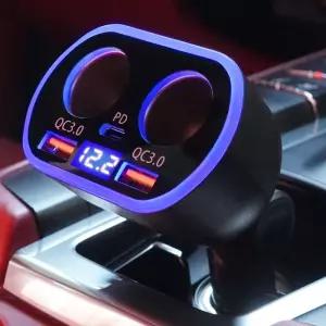 차량용 5구 시거잭 QC3.0 고속충전기 USB+C타입 C77/차량/자동차/고속충전/충전기/USB