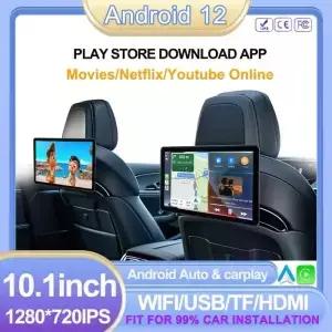 10.1인치 차량 헤드레스트 모니터 태블릿 화면 무선 CarPlay 안드로이드 오토 뒷좌석 비디오 TV 플레이어