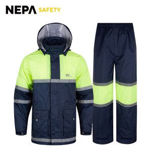 우의 네파 Safety 허리케인 완벽방수 메쉬안감 벤틸레이션 통풍 형광 반사띠 탈부착후드 7JGEB94