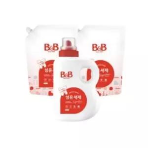 [리뉴얼] 비앤비 시그니처 유아 섬유 세탁 세제 용기 1500ml 1개 + 리필 1500ml 2개