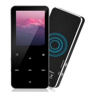 [미국배송] 144GB MP3 플레이어 - 블루투스 5.2 HIFI 사운드 셔플 싱글 루프 FM 라디오 내장 HD 스피커 음성 녹음기 미니 디자인 스포츠 이어폰에 이상적인 블랙-A4 포함