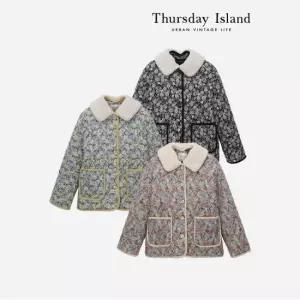 써스데이아일랜드 [Thursday Island] 덤블 카라 패턴 퀼팅 점퍼 T238MJP301W)