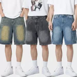 남자 청반바지 여름 데님 와이드 5부 7부 버뮤다 팬츠