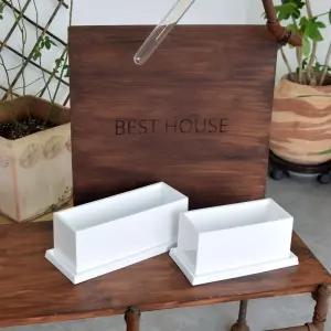 직사각형 화분 멀티 슬롯 바닥 30x10x11cm 집에서키우는식물 베란다꾸미기 집들이나무 옥상텃밭