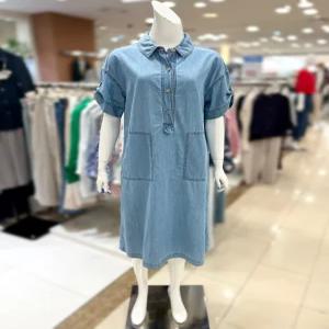 소고 소매 포인트 여름 데님 원피스 AL2PA05