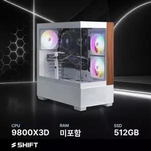 주연테크 시프트 D6v98XHFVR-512G 화이트 AMD 라이젠7 9800X3D 반본체 게이밍 컴퓨터