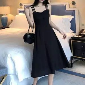 미니원피스 슬림핏 프릴원피스 쓰리끈 리본원피스 A라인 블랙 나시