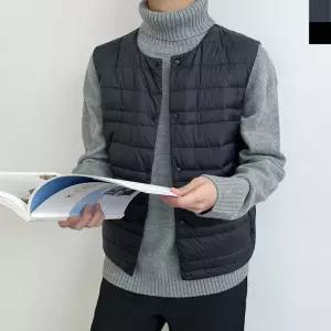 남성 인기 경량 패딩조끼 데일리 투웨이 넥라인 베스트방한 다운 오리털 작업 실내다운 겨울 구스다운