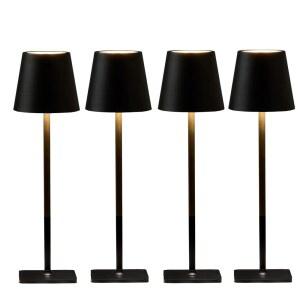 4팩 LED 무선 테이블 램프-무선 충전식 램프 4개 묶음 파티오/레스토랑/저녁 식탁용 방수 야외 상단 조명/주방 조리대 밸류 팩 4 멀티 세트