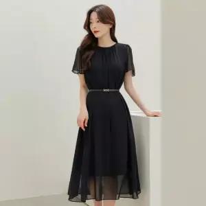 시크라인 XXL까지) 플뢰렌 벨트 쉬폰 원피스 여름 하객룩 오피스룩 데이트룩 격식룩 빅사이즈