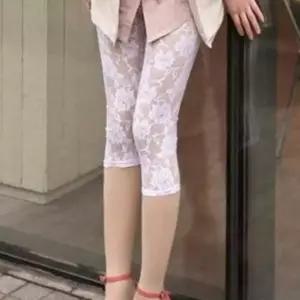 레깅스 7부 꽃무늬 레이스 여성 여름 바지
