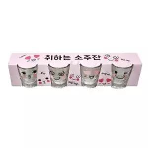 예쁜소주잔 취하는 소주잔 글라스 술잔 사케잔 양주잔 유리잔 4P