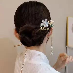큐빅 진주 비녀 한복 뒤꽂이 머리장식 7종 진주비녀 한복머리장식 큐빅비녀