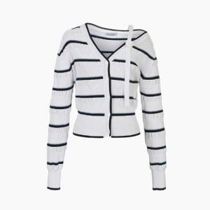 [에고이스트] [BLUE LABEL] 로즈원숄더 스트라이프 니트가디건 ES2OKG01