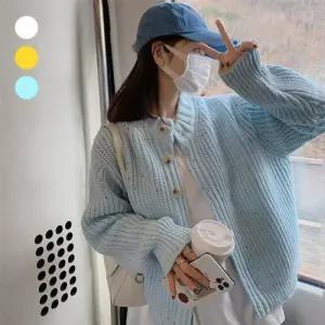 [룽스_66]니트 여성봄 자켓 여자 브이넥 롱가디건