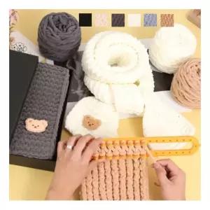 초보자 DIY 목도리 스카프 키트 만들기 선물 수제 목도리실 모자실 가방실 블랭킷 질실 손 면실 인형실