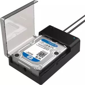 2.5인치 또는 3.5인치 HDD SSD [UASP 지원](EC-DFLT)용 SABRENT USB 3.0-SATA 외장 하드 드라이브 레이