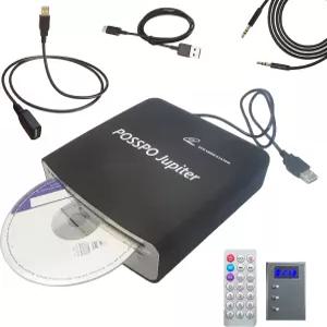 자동차 오토용 POSSPO Jupiter USB CD 플레이어 휴대용 외장 DVD 플러그 앤 플레이 디코더 필요 없음 AUX는