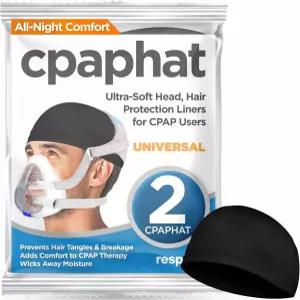 헤드기어 아래에 착용하는 CPAP 컴포트 라이너 CPaphat 소프트 헬멧 스타일 패브릭을 리스플랩하여 상단