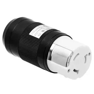 DELEDUS 50A 해상 트위스트 잠금 커넥터(NEMA SS2-50R) 3P 4 와이어 접지 125V/250V. ETL 인증 블랙