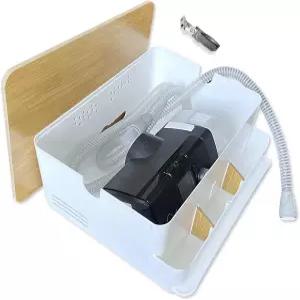 맥시문 CPAP 침대 옆 정리함 및 보관함 - ResMed AirSense 11/10 호환 듀얼 호스 포트가 있는 수면