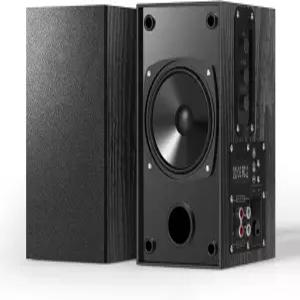 엘리마비 30W X 2 전동 책장 스피커 - 턴테이블 TV PC 레코드 플레이어 3.5-RCA 입력 4인치 우퍼 및 벽