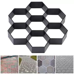 스켈랑 육각 포장 금형 11.4 ×11 ×1.7 재사용 가능한 보행로 제작기 DIY 정원 콘크리트 통로용 시멘트