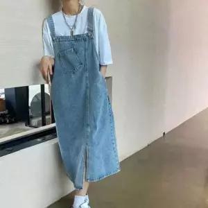 [하프클럽/]여성 데님 멜빵원피스 연청 청원피스 오버롤