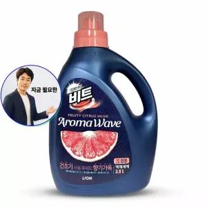 지금 필요한 웨이브 비트 시트러스 아로마 때가 표백세제 액체 드럼 겸용 LION 3L 일반 세제