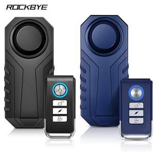 Rockbye 자전거 알람 벨 113dB 전기 자전거 경적 오토바이 보안 도난 방지 무선 원격 제어 진동 감지기 새