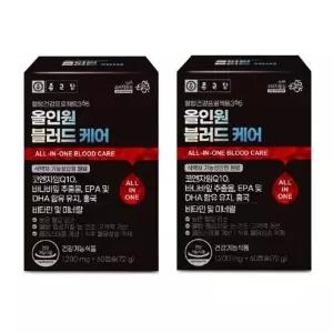 [종근당건강] 종근당 혈행건강 프로젝트365 올인원 블러드 케어 1200mg x 60캡슐 x 2박스