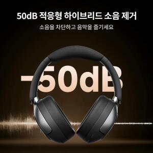 [누리음향]QCY H3 Pro ANC 무선 헤드폰 50dB 소음 차단 LDAC Bluetooth 5.4 오버이어 헤드셋이 포함된 고해