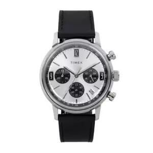 타이맥스 25FW 실버 멀린 크로노그래프 타키미터 40mm 손목 시계 TW2W10300